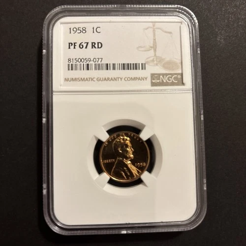 1958 Proof Lincoln Wheat Cent NGC PF67 Red