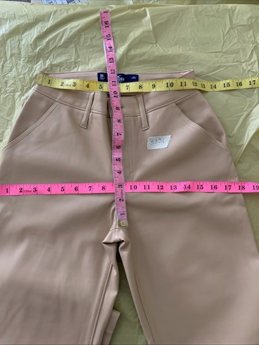 Hollister Faux Leather Wide Leg Pants Women's Sz 0 Or Xs W24 Cream Beige - Picture 7 of 7