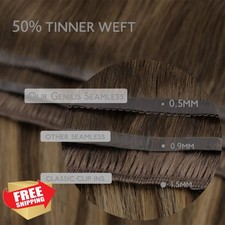 WENNALIFE 14" Balayage Clip In Hair Extensions Human Remy Seamless