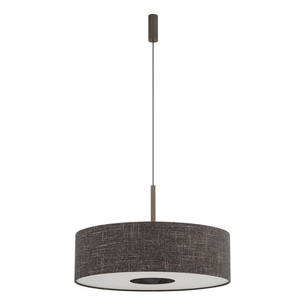 HäNgelampe Wohnzimmer Stahl Stoff Schwarz E27 L:65 Cm Esstisch Pendelleuchte-image