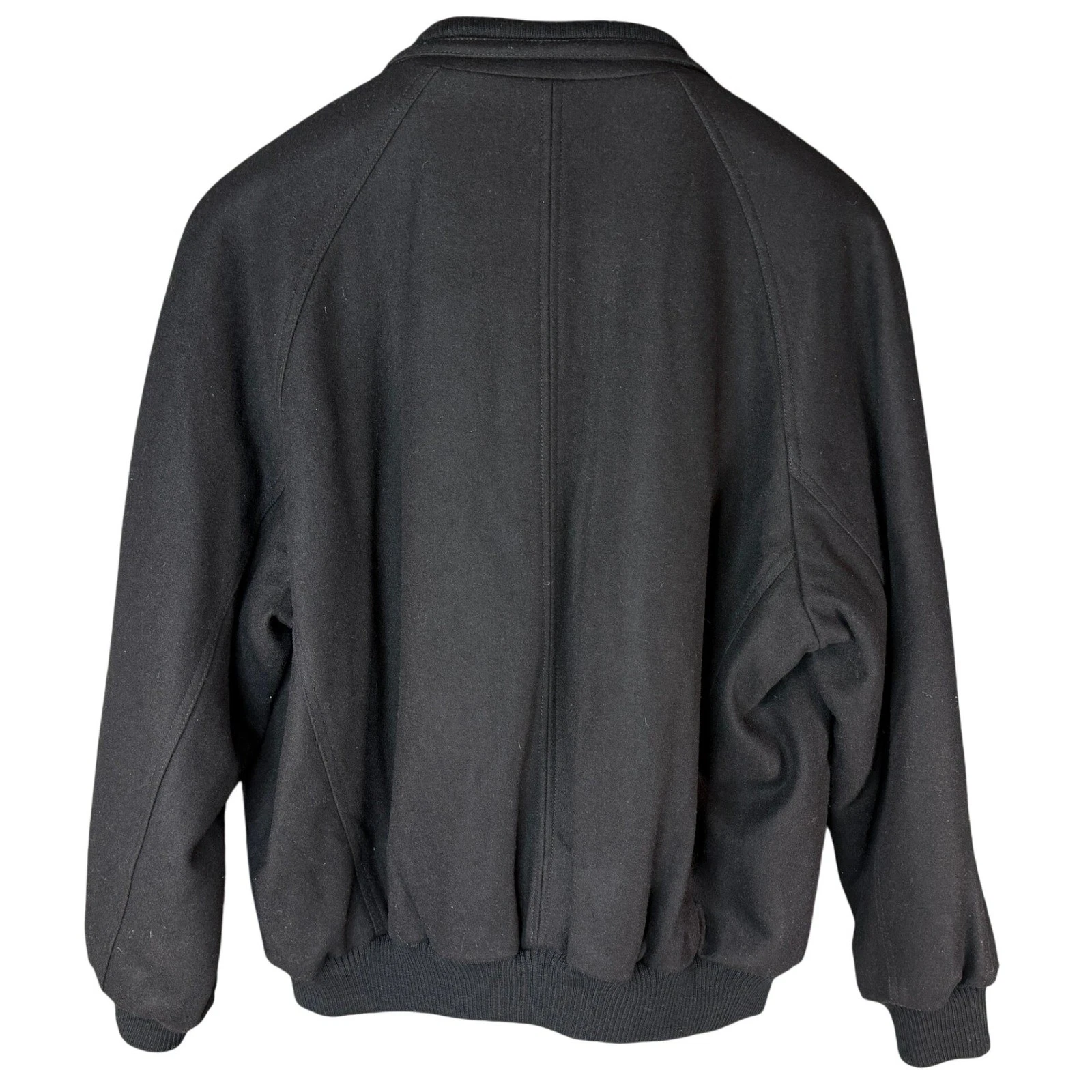 Roundtree & Yorke Mens Wool Blend Black Bomber Jacket with Quilted Lining XL NWT image 2
