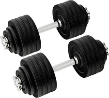 Yes4All Old School Adjustable Dumbbell Set with Weight Plates, Star Lock Collars