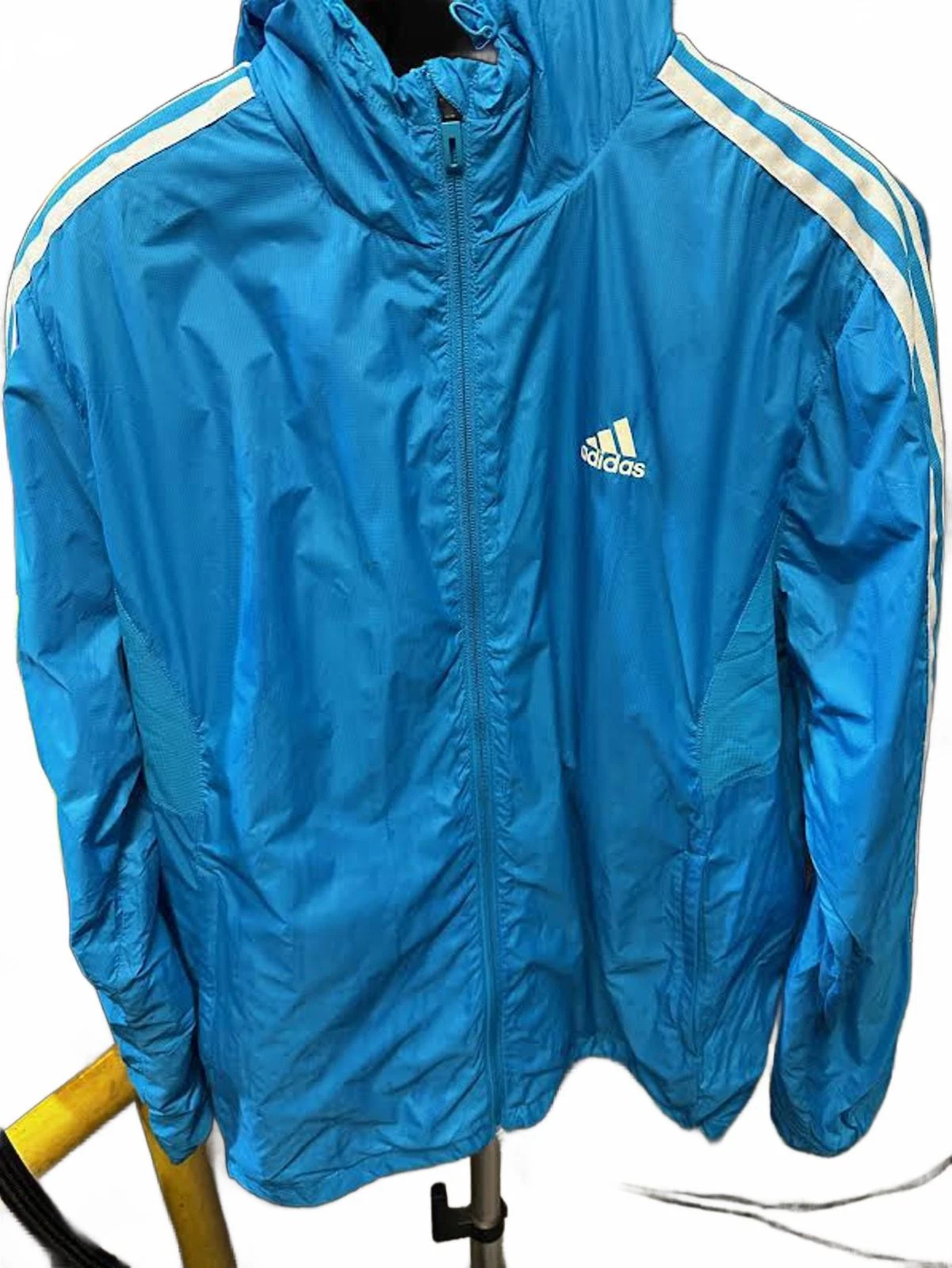 Adidas Climacool Blue Hooded Windbreaker Jacket L