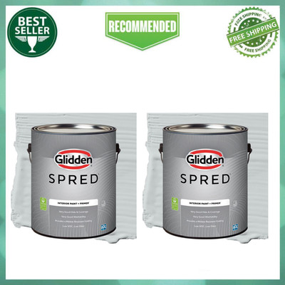 Glidden Spred Interior Paint Primer, Ghost Whisperer Gray, Flat, 2 Gallon 2-Pack