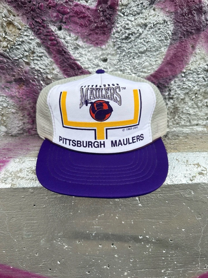 Vintage 1980s Pittsburgh Maulers Football Trucker Snap Back Hat (Dead Stock) - Image 2 of 4