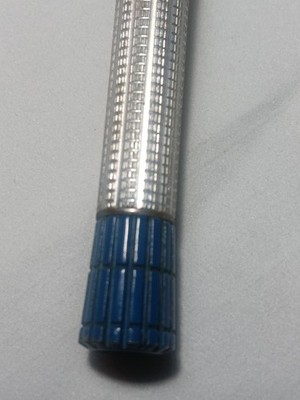 Mid Century GILLETTE DOUBLE EDGE Safety Razor Blue Blade w/ Case Blue Tip Handle