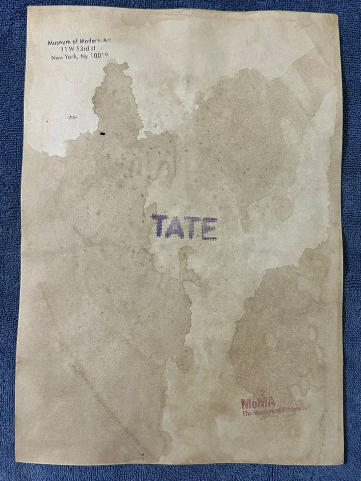 banksy drawing and painting on old paper signed stamped vintage - image 2 of 3