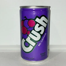 1970's Crush Grape Soda can, aluminum, "No Caffeine"