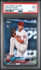 SHOHEI OHTANI 2018 TOPPS CHROME PITCHING REFRACTOR RC #150 PSA 9 MINT! DODGERS!