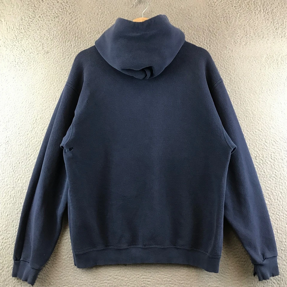 Sudadera con Capucha Nike Center Swoosh Vintage Años 90 Azul Marino Mini Cuadros Bordada M Foto 2 de 4