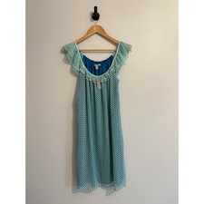 NWT Women's Spring Geometric Old Navy Dress Large Green Blue Ruffle Sleeve