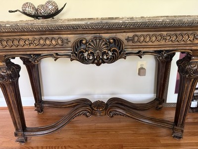 NORTH SHORE 100% Marble Top Sofa Console Table Excellent Condition
