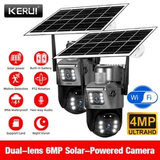 2Pack Solar Battery Powered Wifi Outdoor Pan/Tilt Home Security Camera System