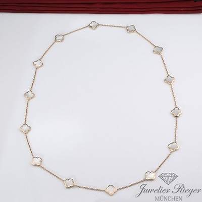 Van Cleef & Arpels Collier Pure Alhambra Gelbgold 750 Perlmutt 2016 Gold