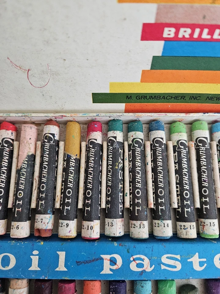 Juego Vintage Grumbacher 22-36 Óleo Pastel Colores Brillantes En Caja Original Foto 3 de 4