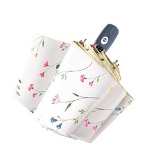 Color Glue Coating Sun Umbrella UV Protection Compact Folding Windproof Paras...