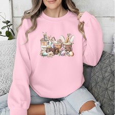 Damen Ostern Kaffee Sweatshirt Frohe Ostern Hase Kaffeeliebhaber Geschenk