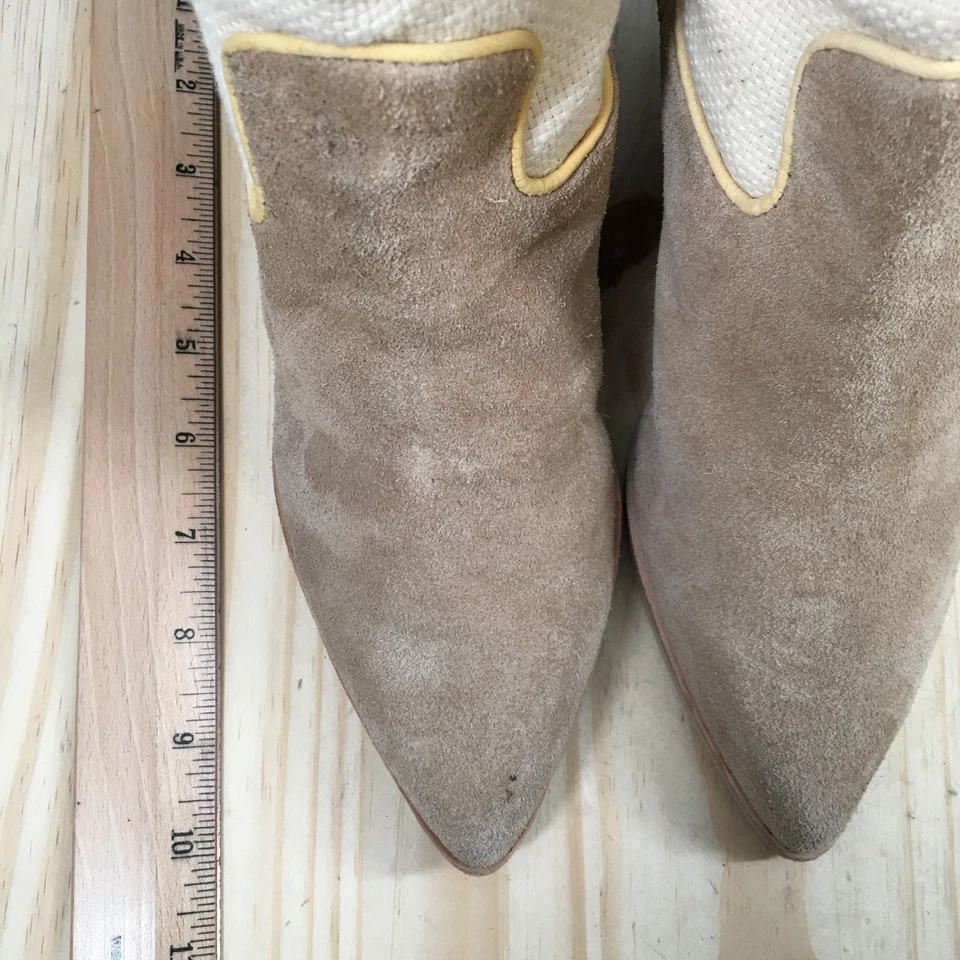 Dolce Vita Botas Mujer 7 Beige Vaquero Occidental Gamuza Tacones Punta Foto 4 de 4