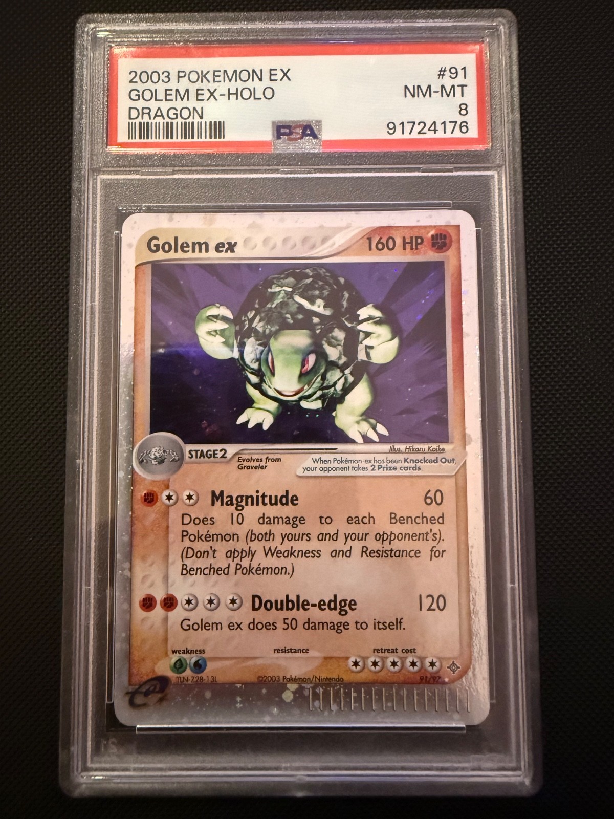 PSA 8 - Golem ex #91 - 2003 Pokemon EX Dragon