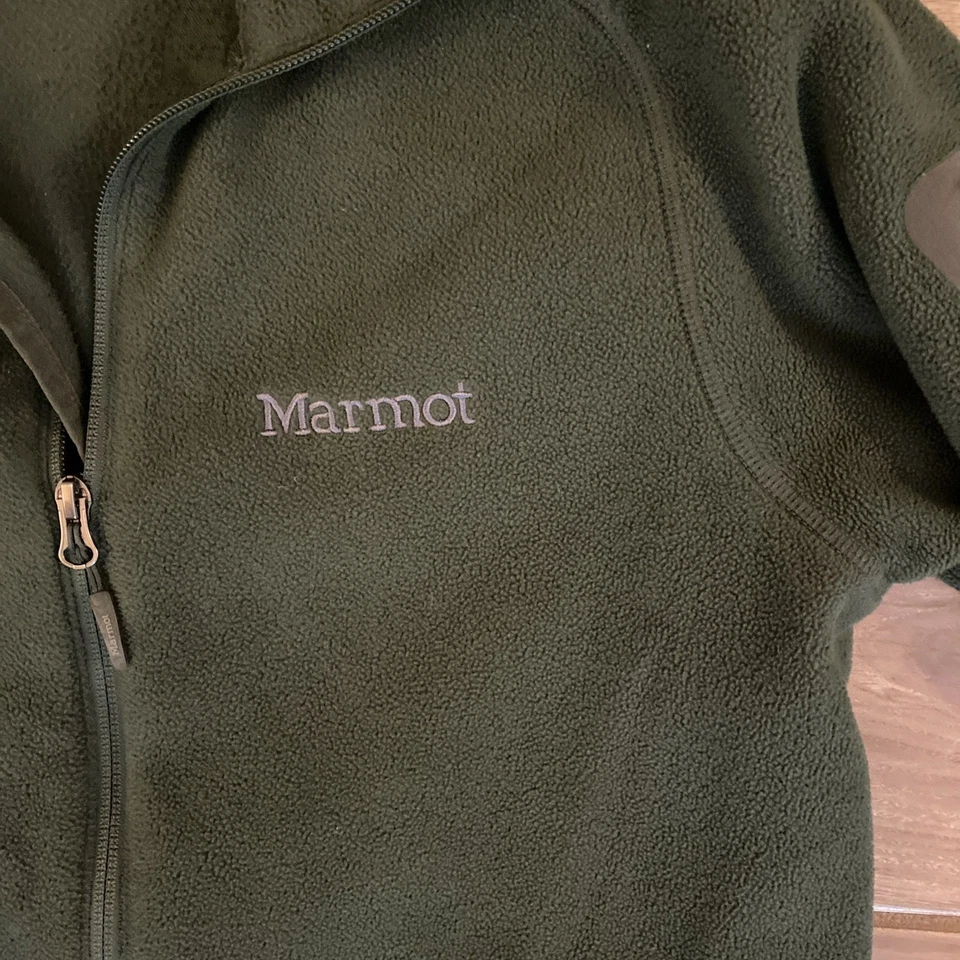 Chaqueta Marmot Soft Shell polar Polartec cremallera completa verde militar para hombre talla mediana Foto 2 de 4