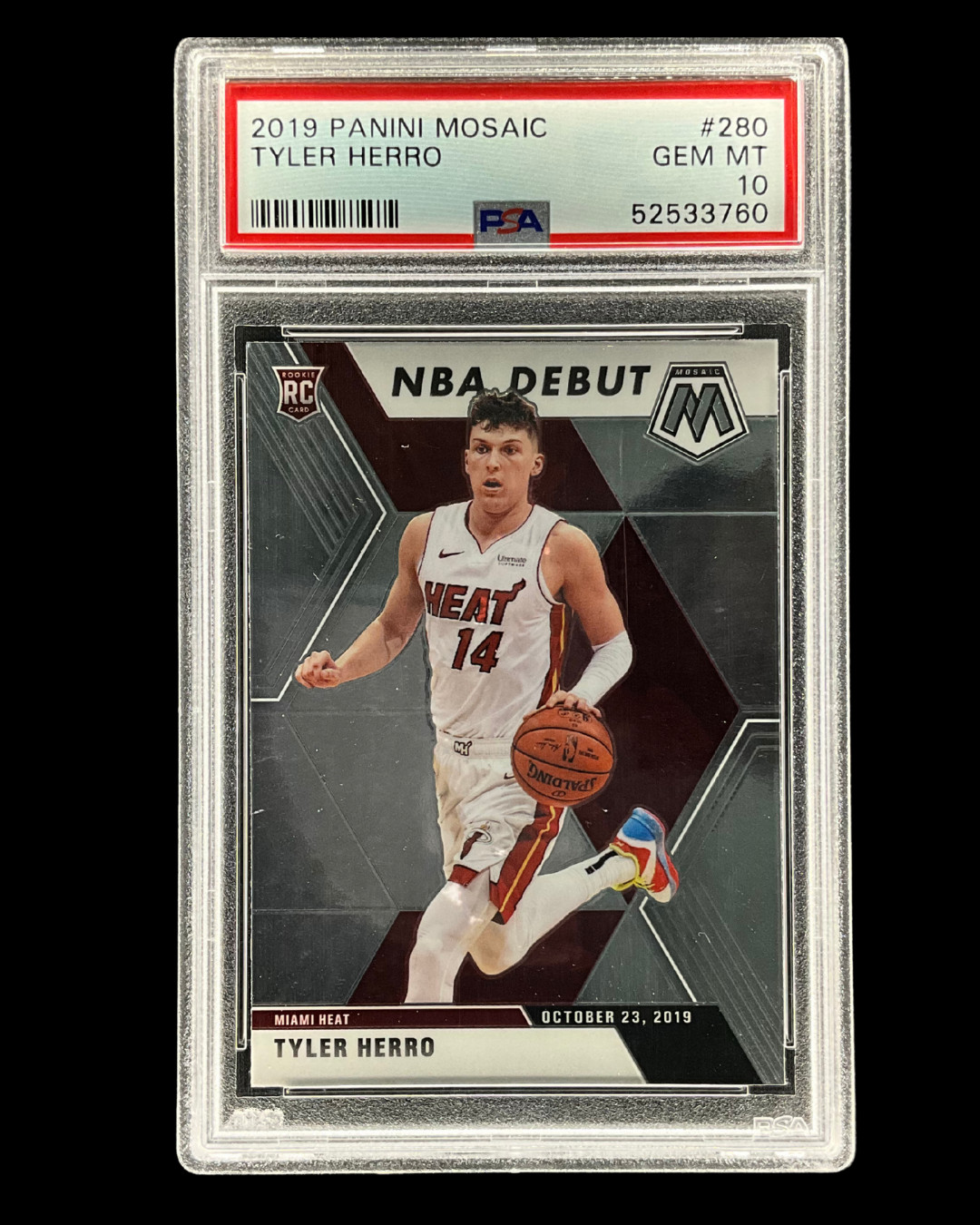 2019-20 Panini Mosaic #280 Tyler Herro, Miami Heat, Rookie PSA 10 GEM MINT!