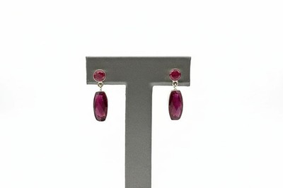 Jay King Sterling Silver Purple Sapphire Drop Earrings - 1-1/4''