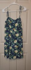 Floral Print Navy Blue Summer Dress with Adjustable Straps