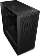 Black PC Tower Computer Case with Mesh Front Panel and Side Window