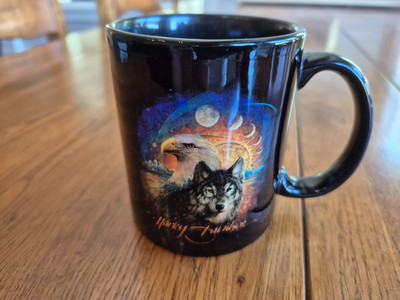 Harley-Davidson Black 2002 Mug Wolf Eagle Design Official Product B36