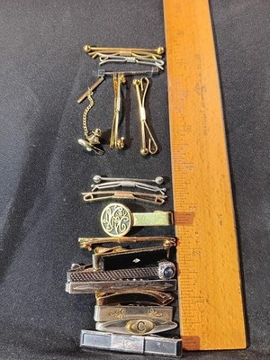 Seventeen Vintage Tie Clasps One Tie Pin Gold/Silver Tone J65