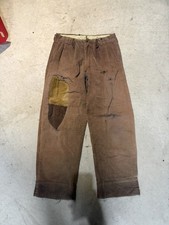 Vintage 40s Brown Sun Faded Corduroy Pants Farm Distressed Sanforized