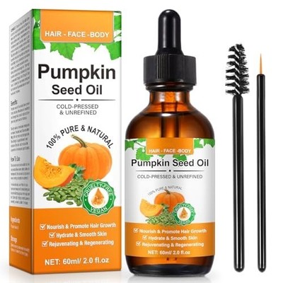 WHLH & WELL-BEING Pumpkin Seed Oil for Hair Growth, 100% Pure Raw Cold Pressed P