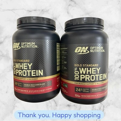 FOR 2 Optimum Nutrition Gold Standard 100% Whey Protein Powder Chocolate 24.05oz