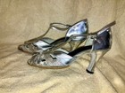 Silver VeryFine Dance Shoes – T-Strap Peep Toe, 3” Heel, Size 7.5, Leather Sole — photo 3