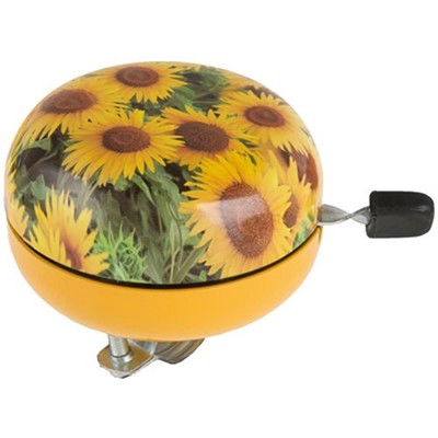 Messingschlager Fahrrad Glocke Sonnenblume Klingel Maxi M-WAVE Stahl Ø=80mm Gelb