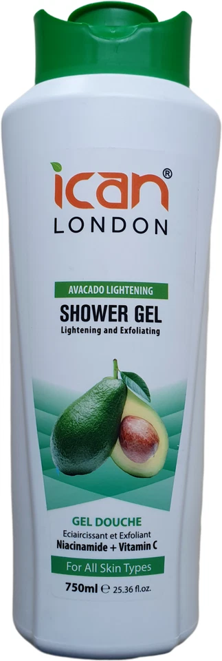 ICAN LONDON Effective lightening & exfoliating shower gel avocado 750ml