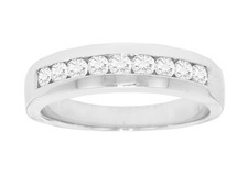 1.10 ct Men's Round Cut Diamond Wedding Band Ring 14 kt White Gold