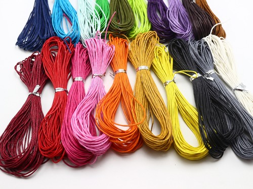 220 Yards Macrame Waxed Cotton Beading Cord Thread 1mm 20 Color with Silver bead - Picture 11 of 13