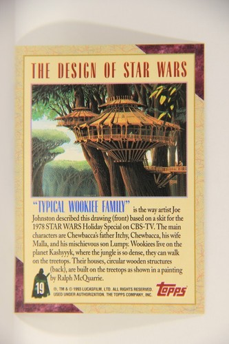 Star Wars Galaxy 1993 Topps Trading Card #19 Typical Wookiee Family L002912 - Picture 2 of 2