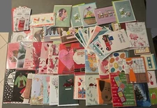 64 Greeting Cards Lot NEW, 59 Sealed In Plastic, Mixed Brands Hallmark, Viola,3D