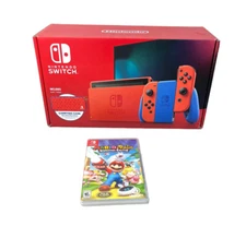 Nintendo Switch Mario Red Blue Edition Console & Mario + Rabbids Kingdom Battle