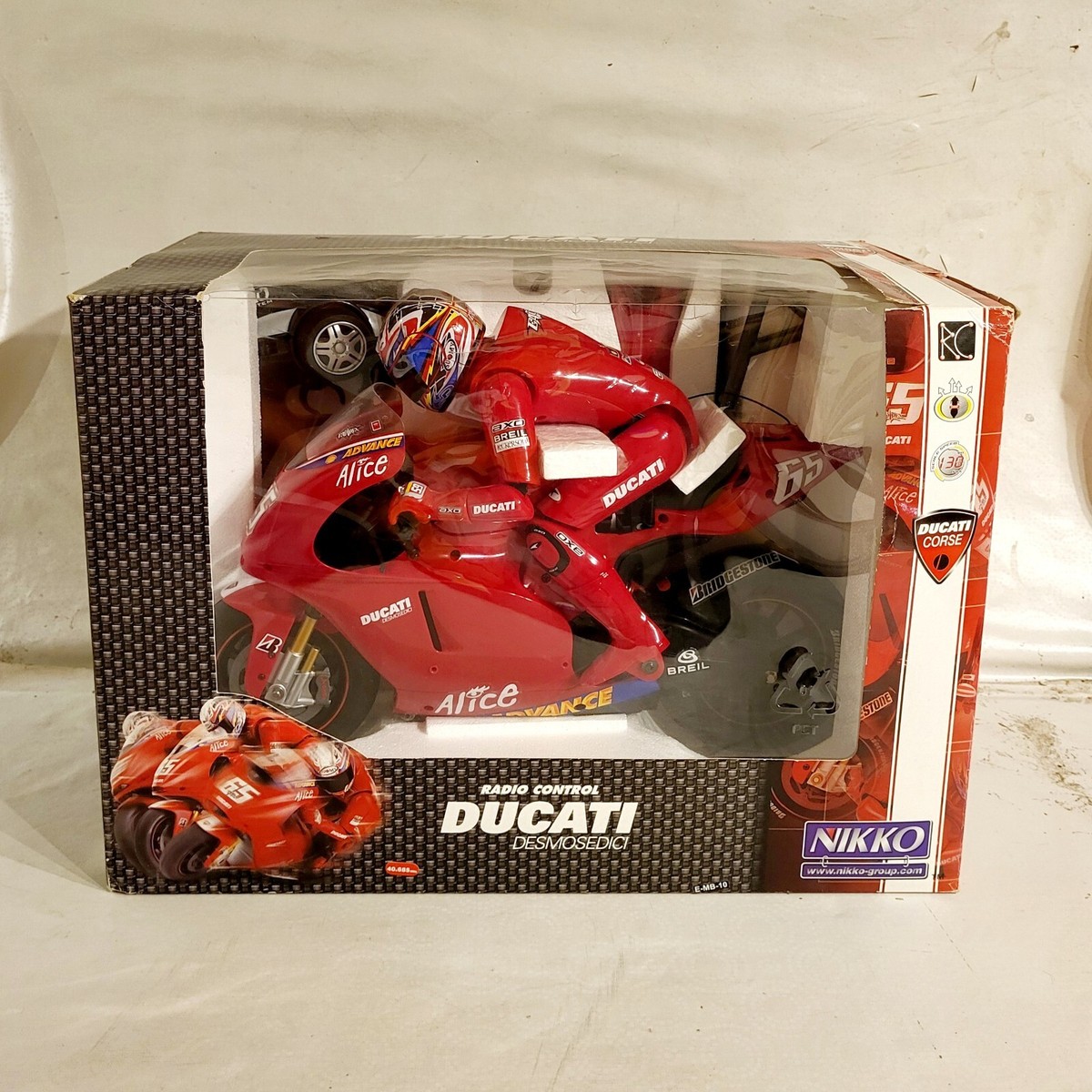 Large 1/5 Scale Nikko RC Loris Caporossi Ducati With Rider MINT