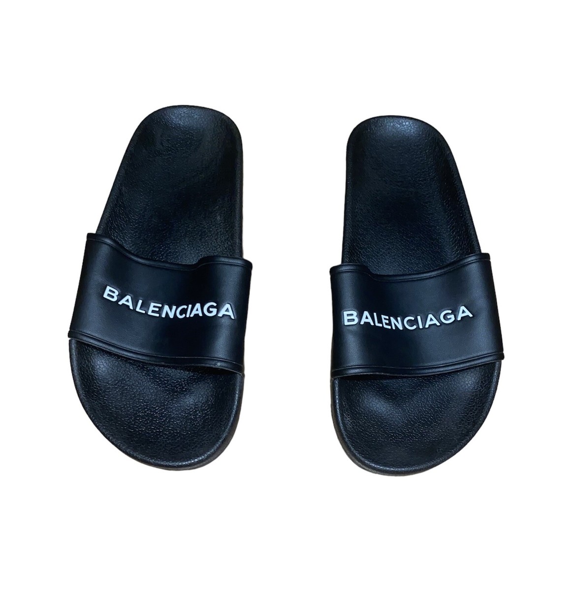 靴 balenaciaga Logo Rubber Slides Balenciaga - Logo rubber slides Balenciaga