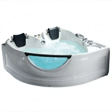 Freestanding 2 Person Corner Whirlpool + Air Tub