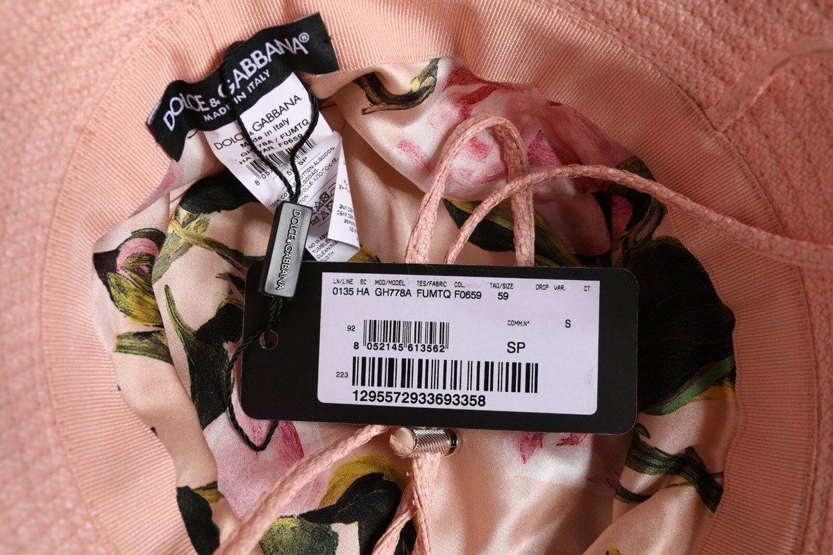 Dolce & Gabbana Pink Cotton Wide Brim Bucket Hat Womens display picture 1