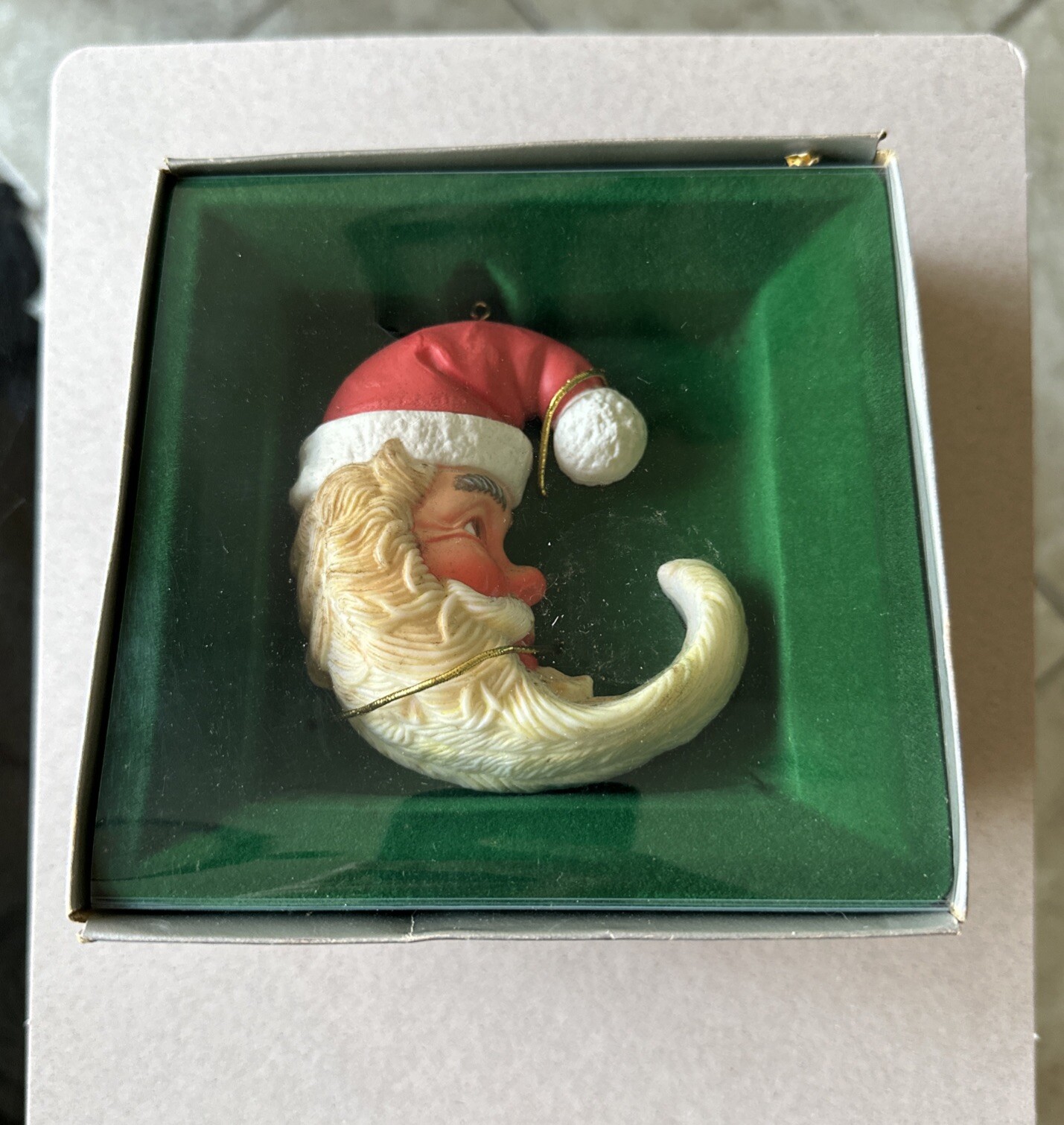 1982 Crescent Santa: Vintage Enesco Christmas Ornament