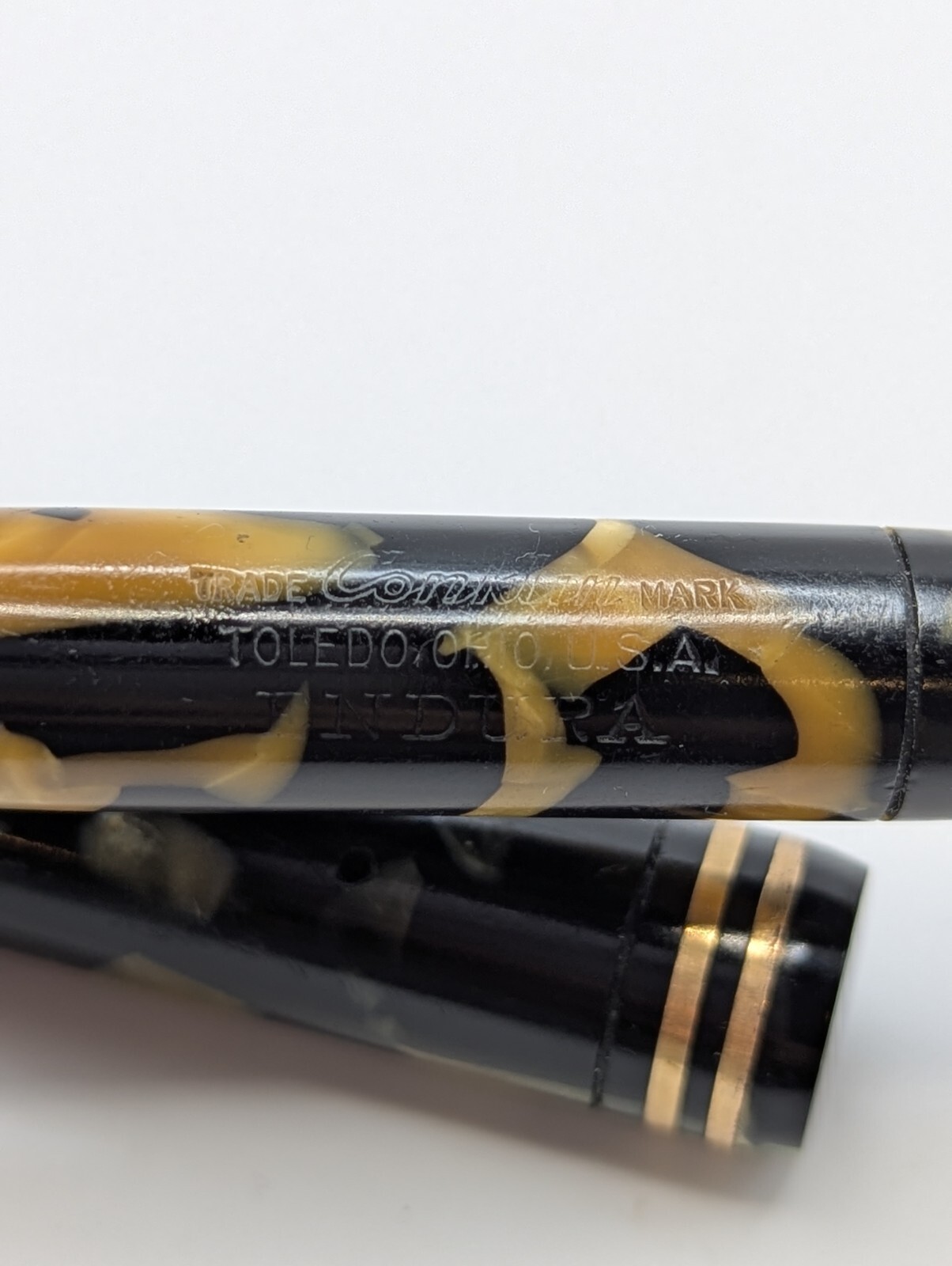 Conklin Endura Black and Cream Fountain Pen 14k Gold Nib Restored *