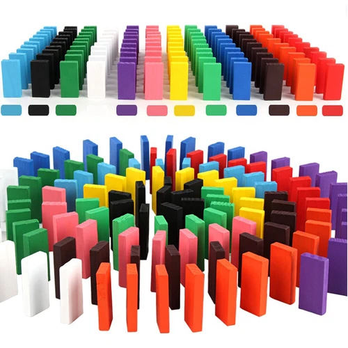 240stk Dominosteine bunte Bausteine Bauklötze Holzklötze Kinder Domino DE