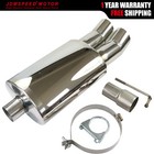 Universal Twin Stainless Steel Tip Performance Exhaust Muffler Back Box LMO 003