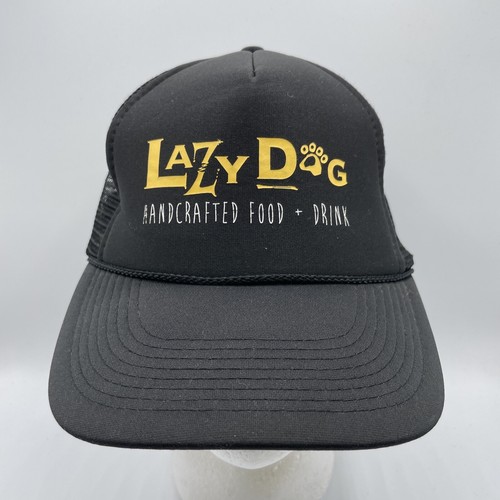 Lazy Dog Cafe Trucker Hat Adult Adjustable Snapback Black Mesh Baseball Cap